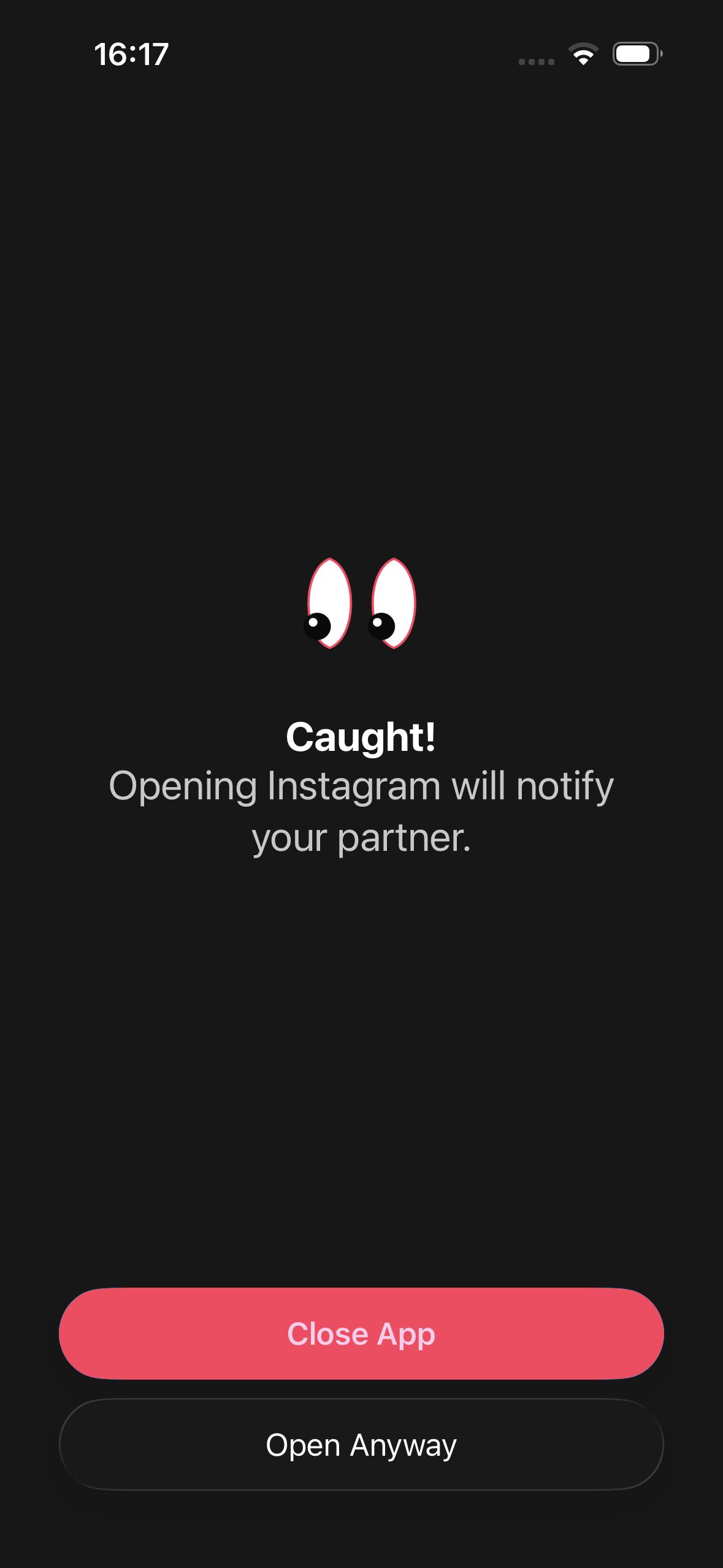 Caught Block Screen